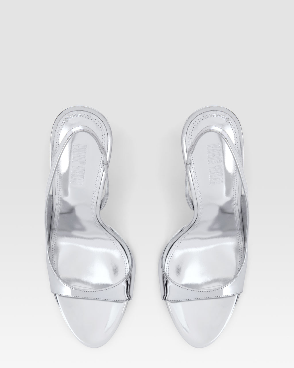 METALLIC LEATHER SANDAL WITH MIRROR EFFECT