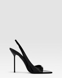 PATENT LEATHER SANDAL — BLACK