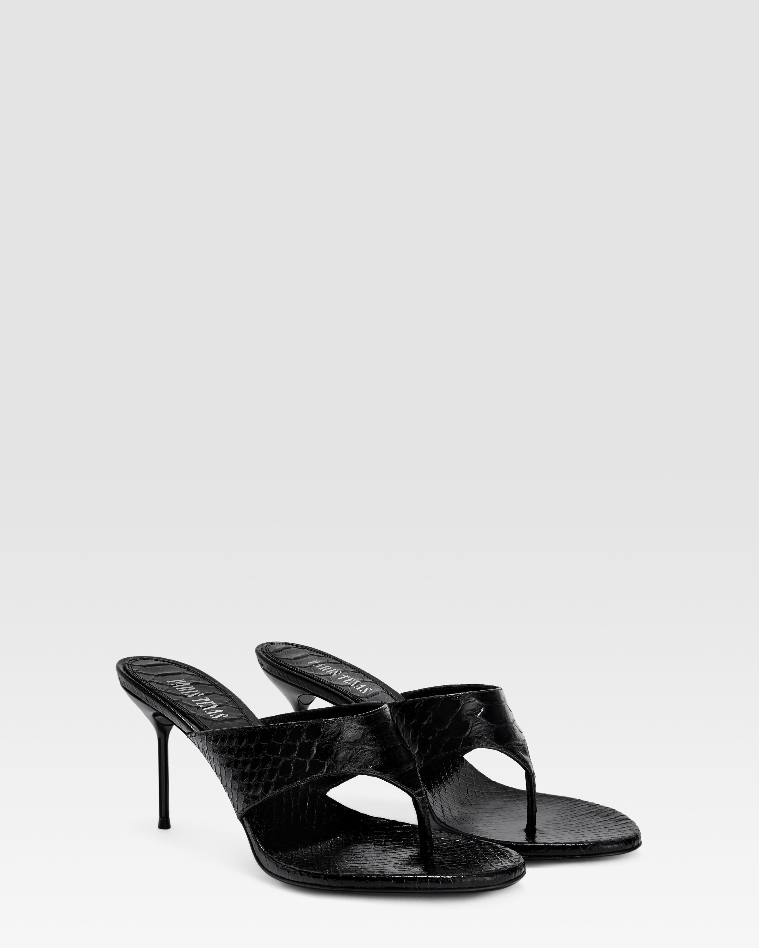 PYTHON-EFFECT LEATHER MULE