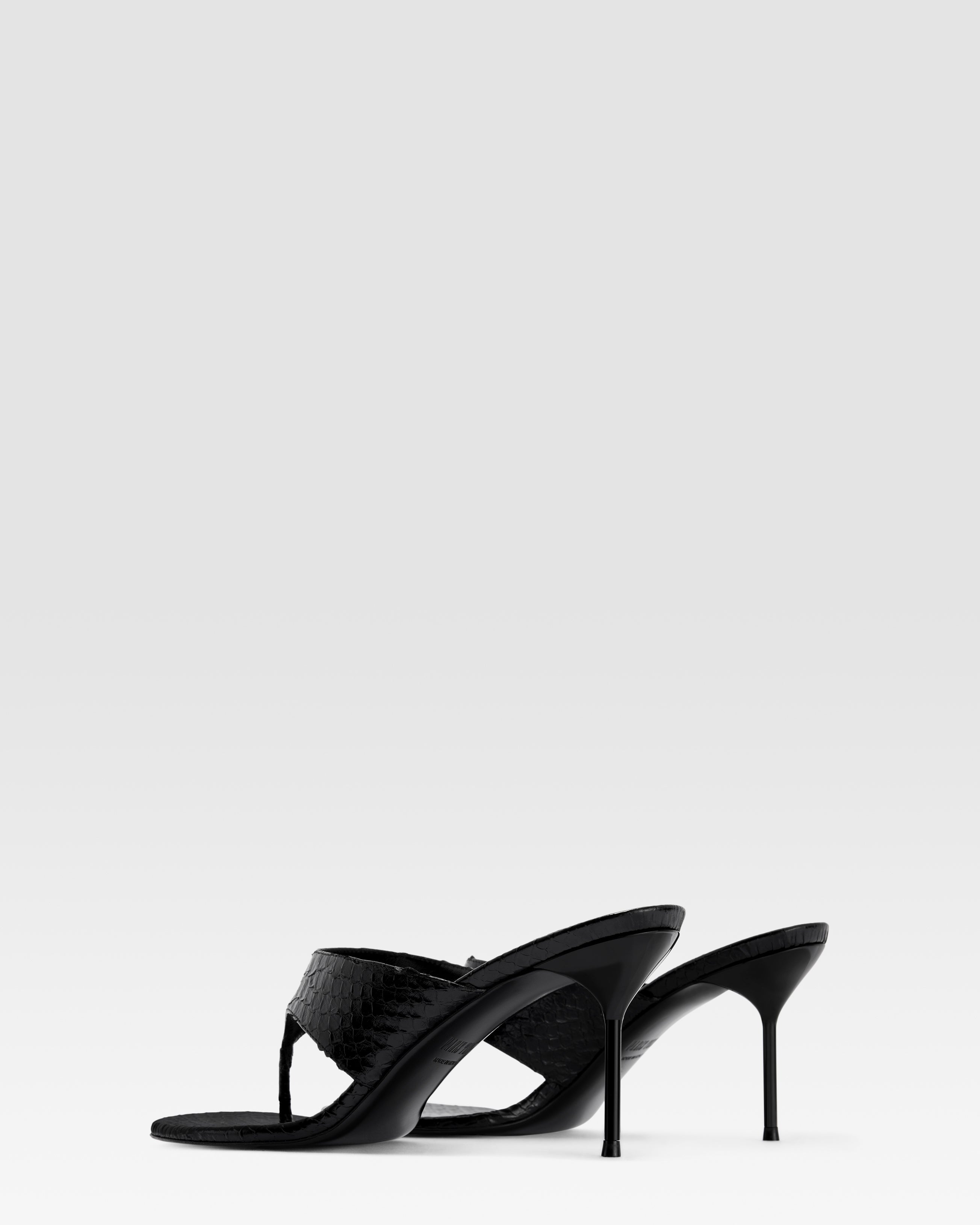 PYTHON-EFFECT LEATHER MULE