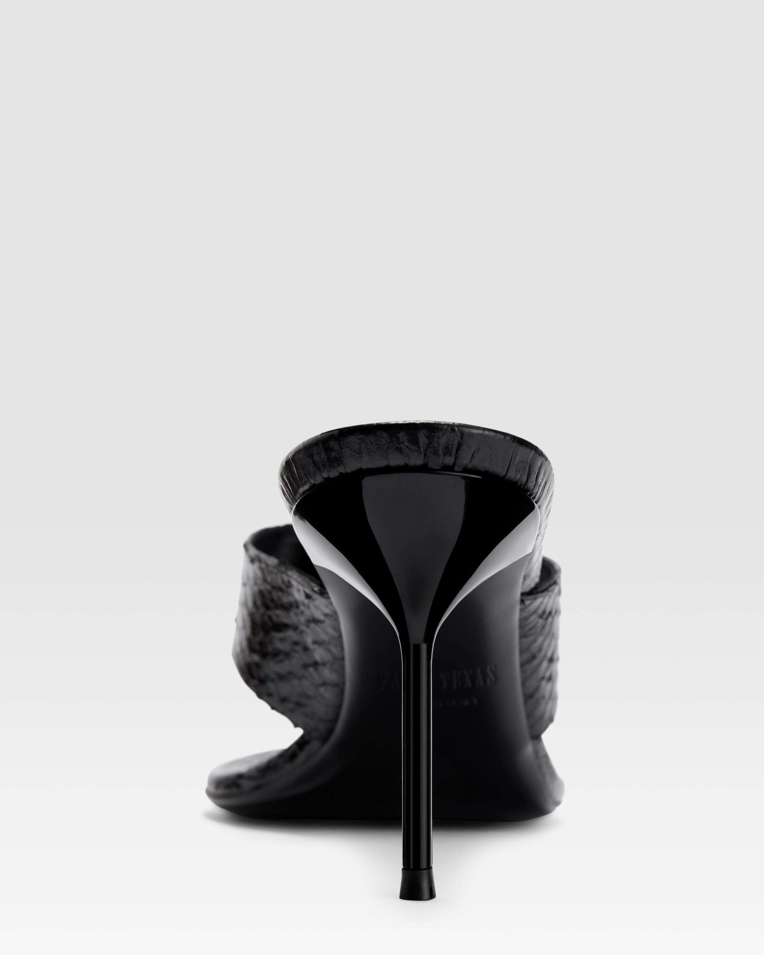 PYTHON-EFFECT LEATHER MULE