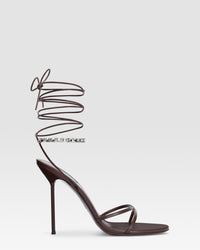 NAPPA LEATHER SANDAL WITH CRYSTALS — EBANO-GREY DIAMOND