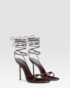 NAPPA LEATHER SANDAL WITH CRYSTALS