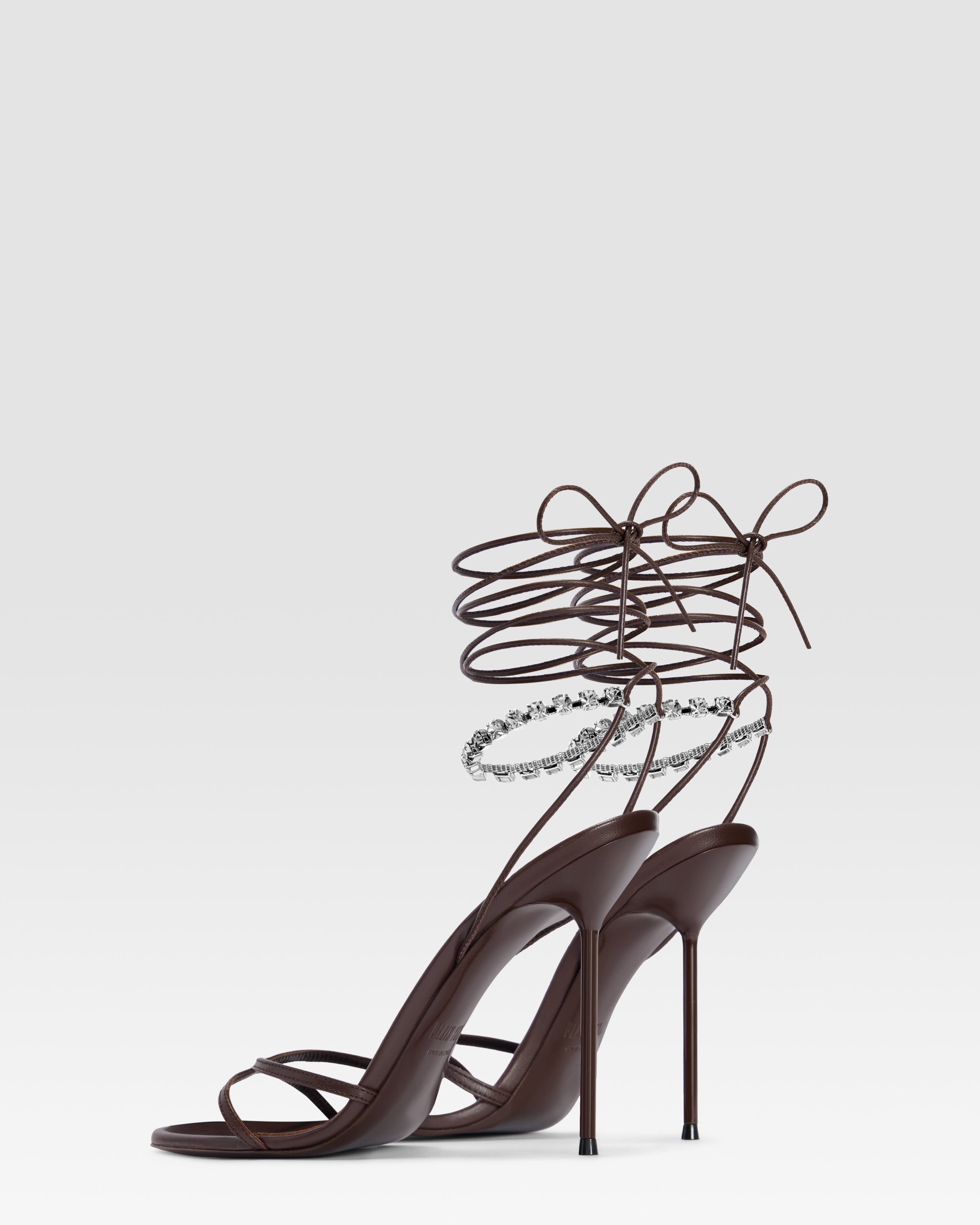 NAPPA LEATHER SANDAL WITH CRYSTALS