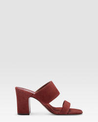 MULE EN VEAU VELOURS — BRANDY