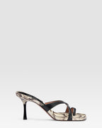 MULE DE NAPA Y PIEL CON EFECTO PITON