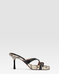 MULE DE NAPA Y PIEL CON EFECTO PITON