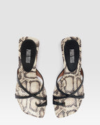 MULE DE NAPA Y PIEL CON EFECTO PITON