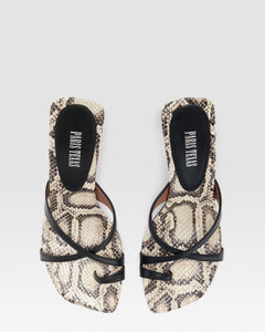 MULE DE NAPA Y PIEL CON EFECTO PITON