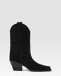 TEXAN BOOT IN SUEDE LEATHER — BLACK