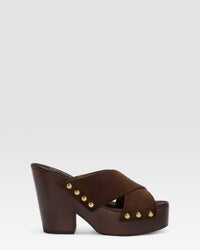 MULE AUS VELOURSLEDER — EBANO