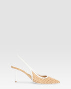 SLINGBACK IN WOVEN RAFFIA