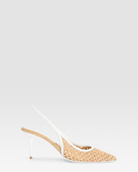 SLINGBACK IN WOVEN RAFFIA — NATURALE