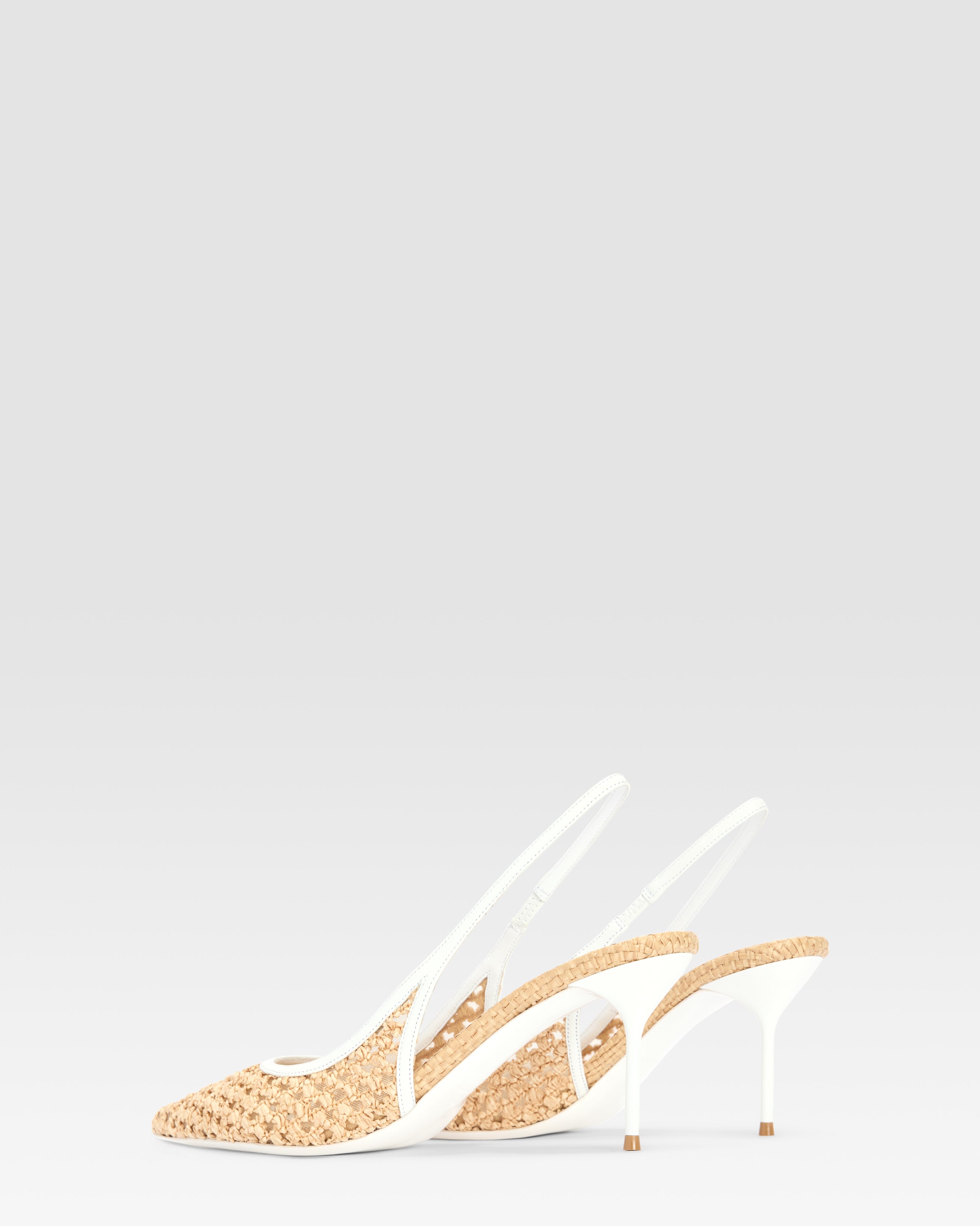 SLINGBACK IN WOVEN RAFFIA