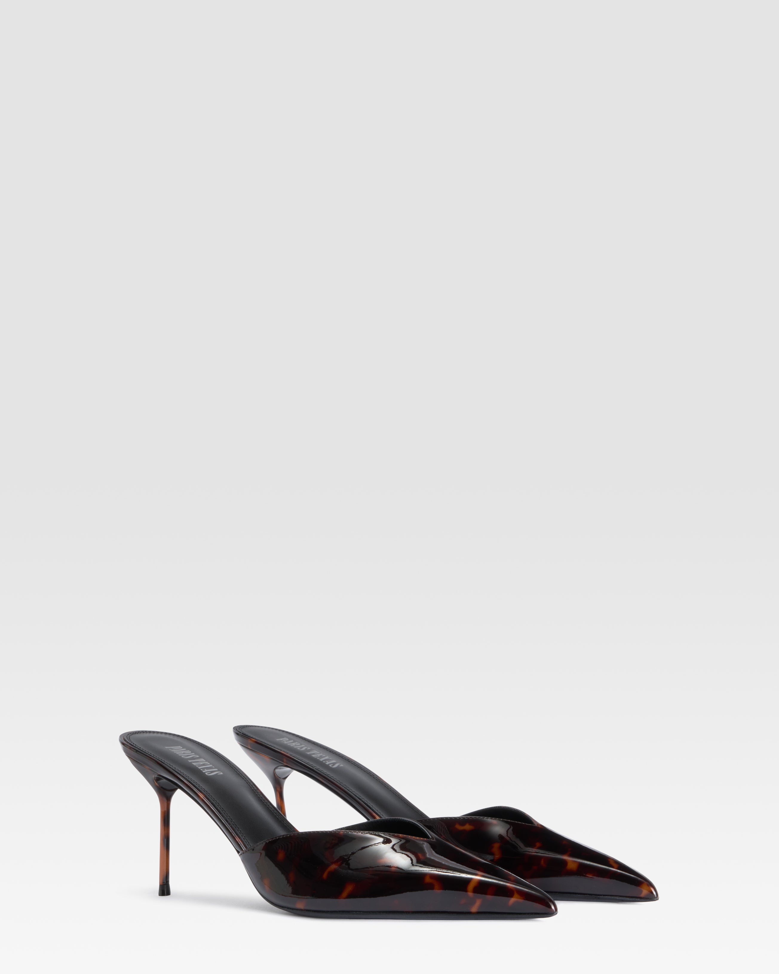 TORTOISE PATENT LEATHER SABOT