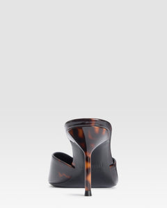 TORTOISE PATENT LEATHER SABOT