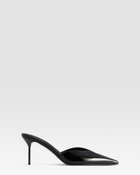 PATENT LEATHER SABOT — BLACK