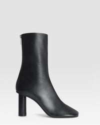 NAPPA ANKLE BOOT MIT PYTHON-PRINT-LEDER-DETAIL — BLACK
