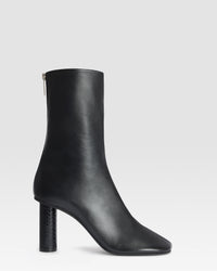 NAPPA ANKLE BOOT WITH PYTHON-PRINT LEATHER DETAIL — BLACK