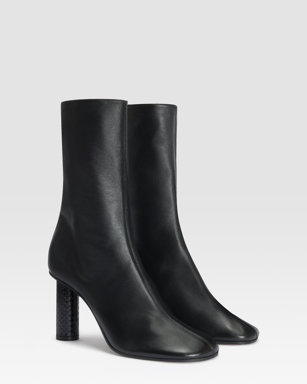 NAPPA ANKLE BOOT WITH PYTHON-PRINT LEATHER DETAIL