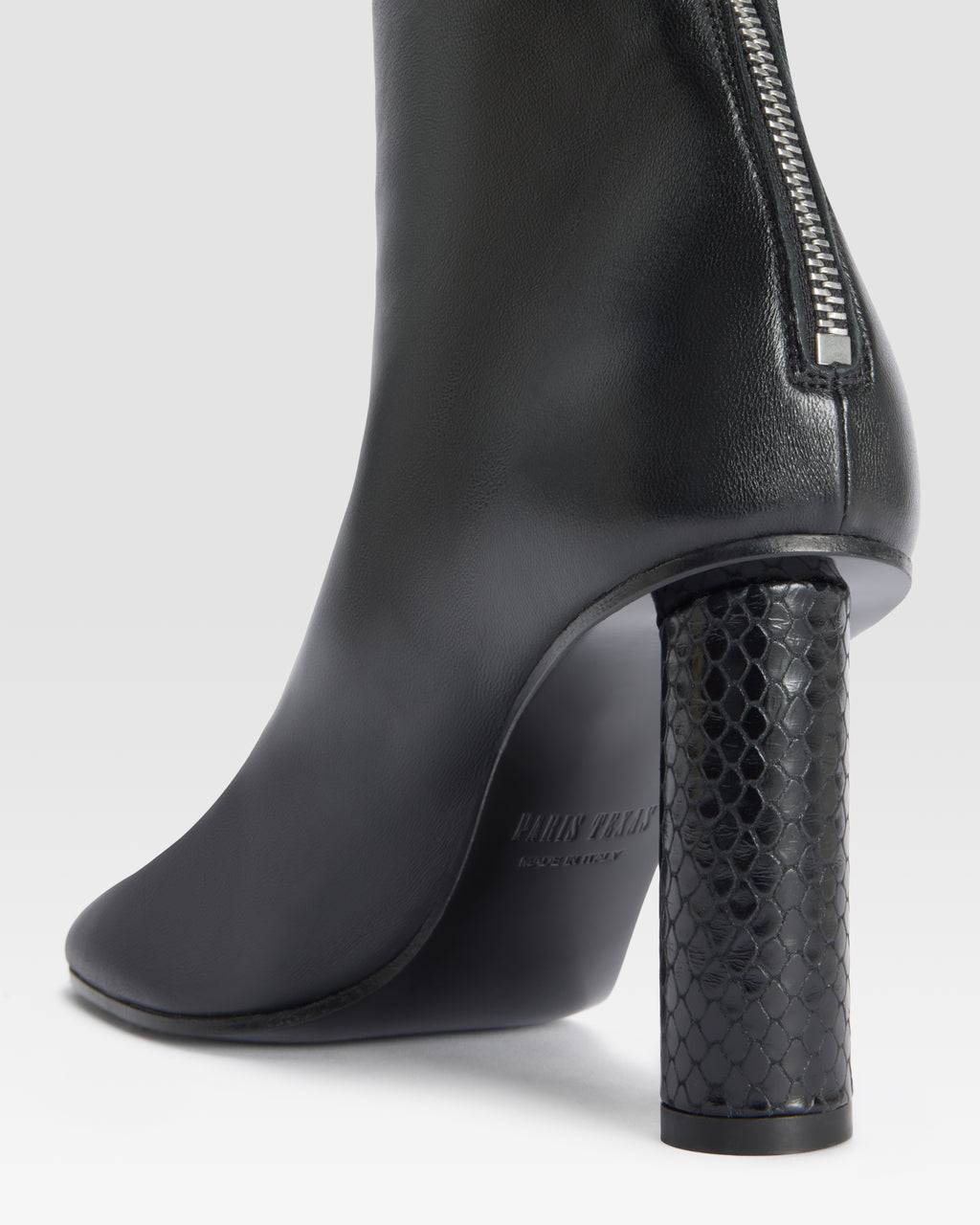 NAPPA ANKLE BOOT WITH PYTHON-PRINT LEATHER DETAIL