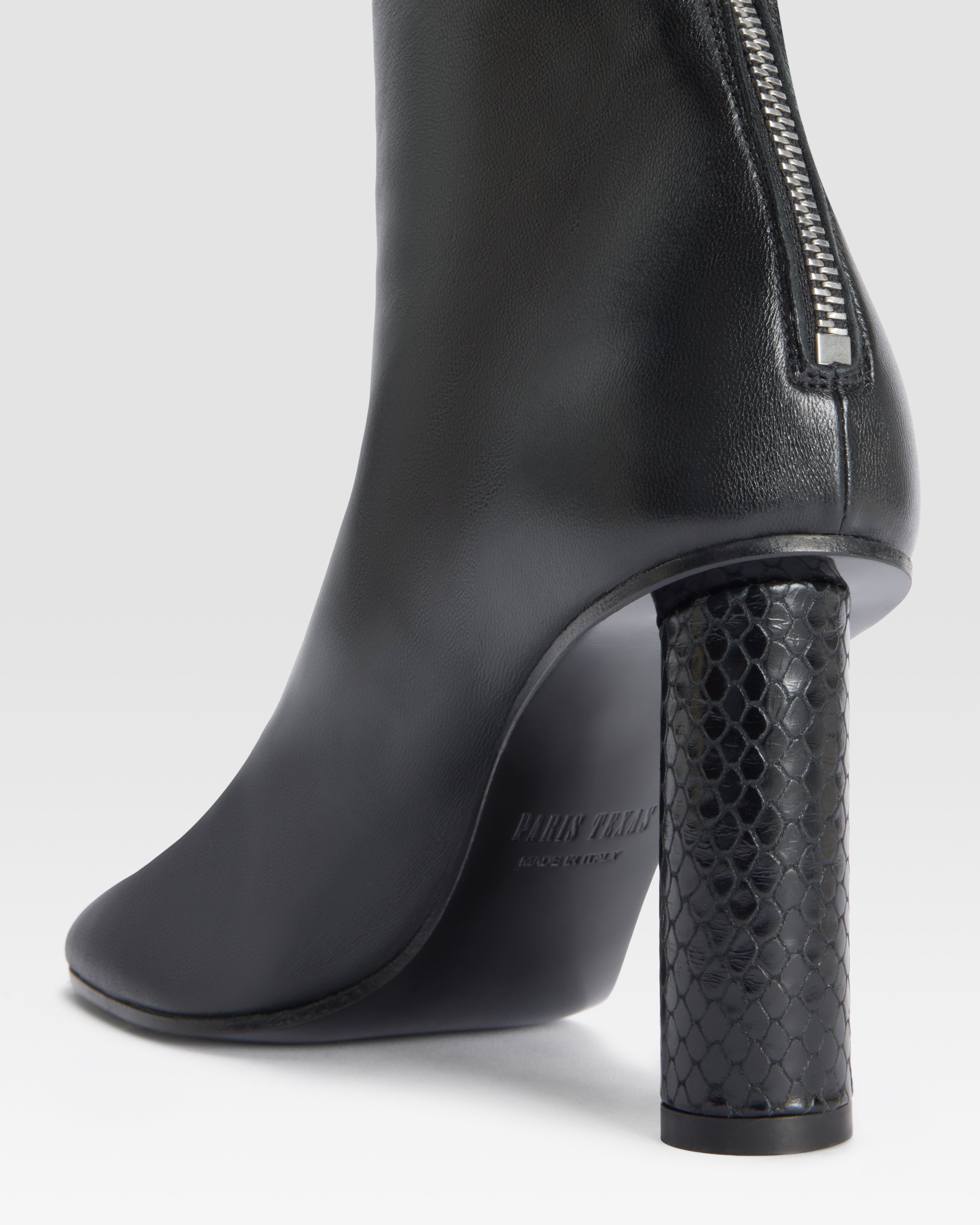 NAPPA ANKLE BOOT WITH PYTHON-PRINT LEATHER DETAIL