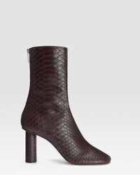 PYTHON-PRINT ANKLE BOOT — ROUGE NOIR
