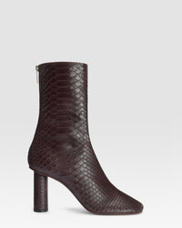 PYTHON-PRINT ANKLE BOOT — ROUGE NOIR