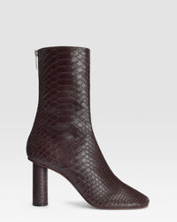 PYTHON-PRINT ANKLE BOOT — ROUGE NOIR
