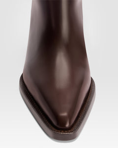 GEBURSTETER LEDER ANKLE BOOT