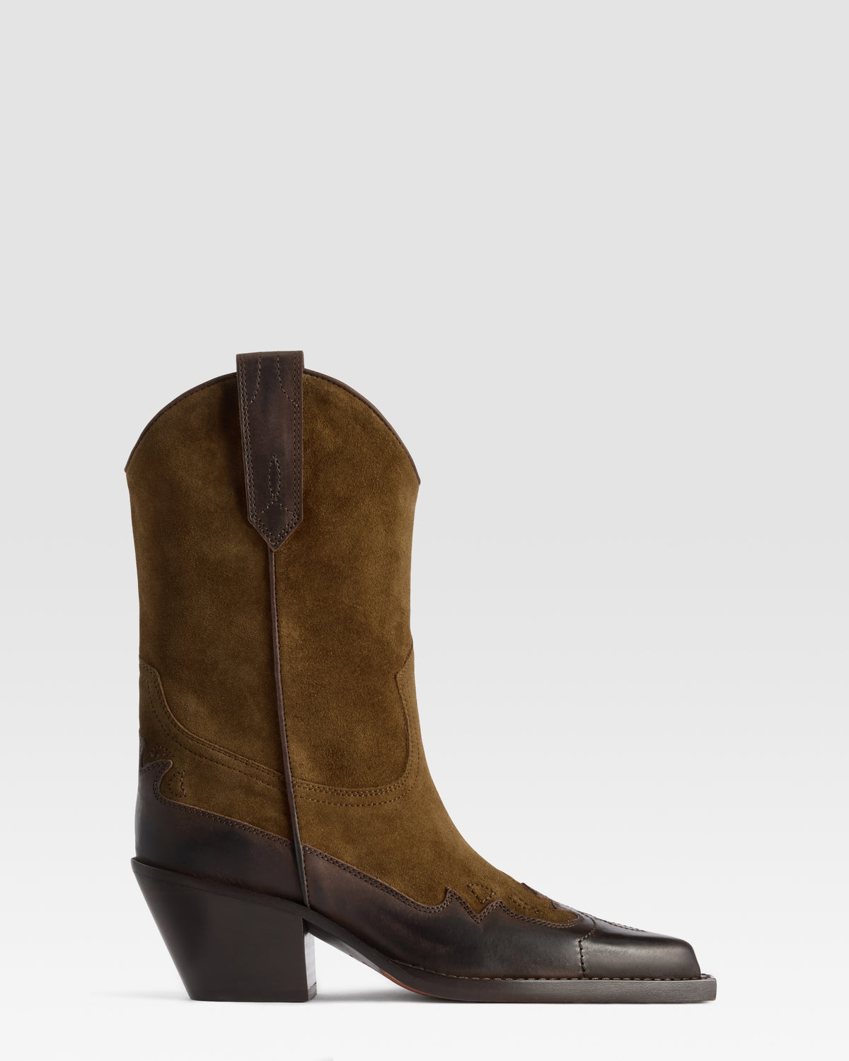STIVALE TEXANO IN PELLE SCAMOSCIATA