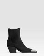 BOTIN ESTILO WESTERN DE ANTE CON PUNTERA METALICA