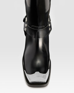 BOTTE EN CUIR BROSSE AVEC EMBOUT METALLIQUE
