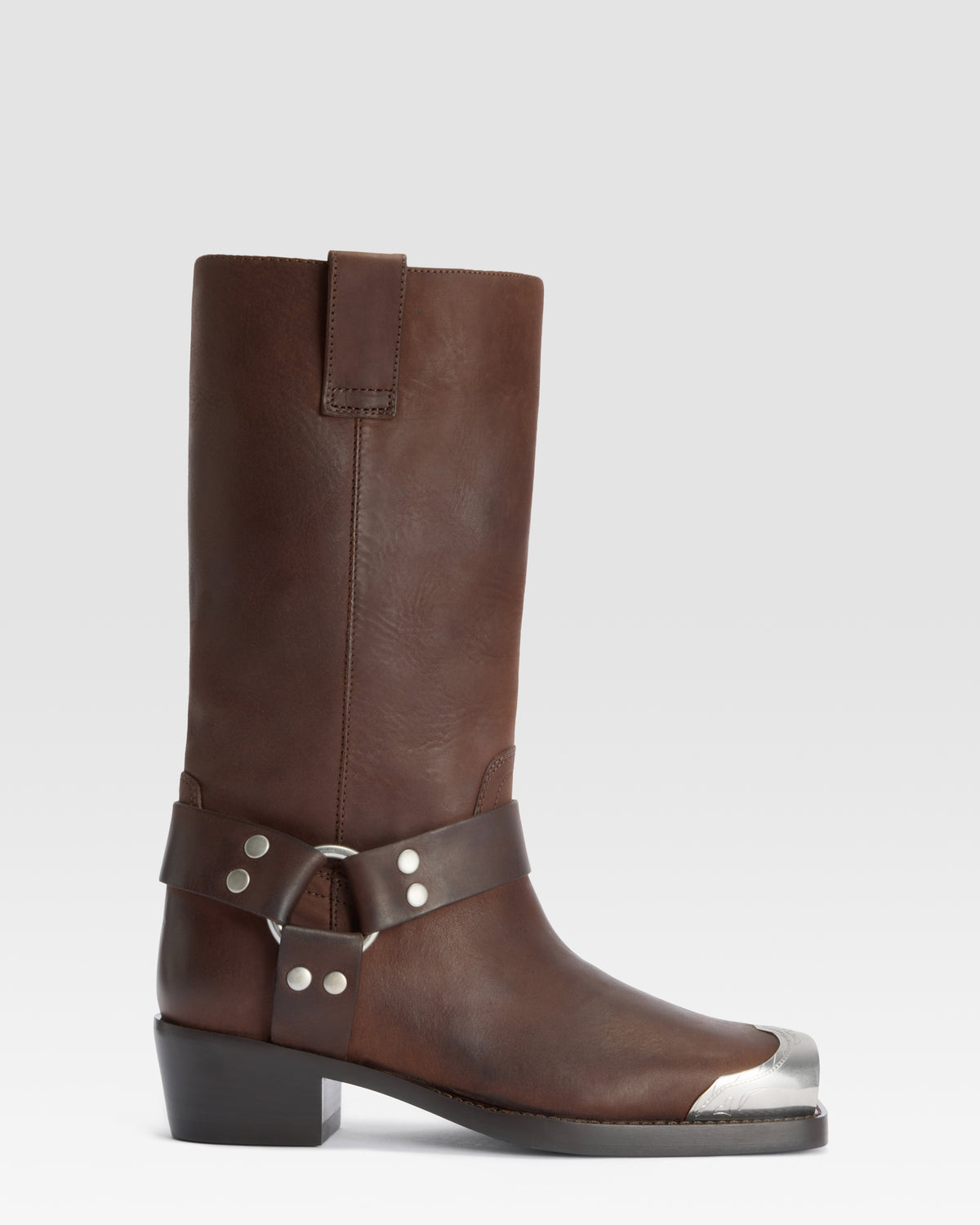 LEATHER BOOT WITH METAL TOE CAP