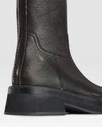 VINTAGE-EFFECT BRUSHED LEATHER ANKLE BOOT