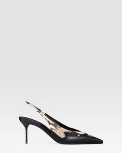 SLINGBACK DE NAPA CON BORDADO CUT-OUT E INCRUSTACIONES DE CORAZON