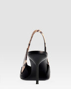SLINGBACK DE NAPA CON BORDADO CUT-OUT E INCRUSTACIONES DE CORAZON