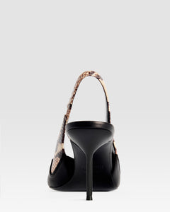 SLINGBACK DE NAPA CON BORDADO CUT-OUT E INCRUSTACIONES DE CORAZON