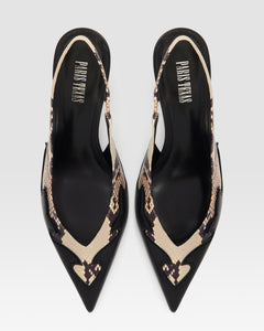 SLINGBACK DE NAPA CON BORDADO CUT-OUT E INCRUSTACIONES DE CORAZON