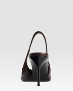 SUEDE SLINGBACK WITH CUT-OUT EMBROIDERY AND HEART INLAYS
