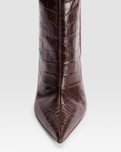KROKO-PRINT LEDERSTIEFEL MIT WEICHEM FELLSTRIP