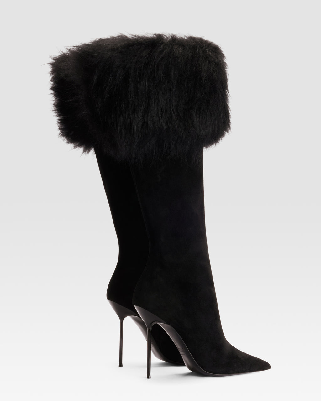 VELOURSLEDERSTIEFEL MIT WEICHEM FELLSTRIP