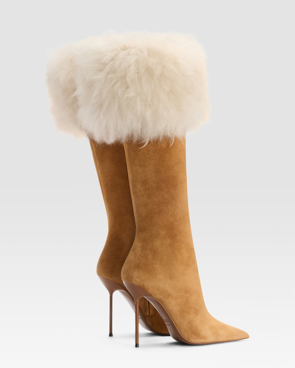 VELOURSLEDERSTIEFEL MIT WEICHEM FELLSTRIP