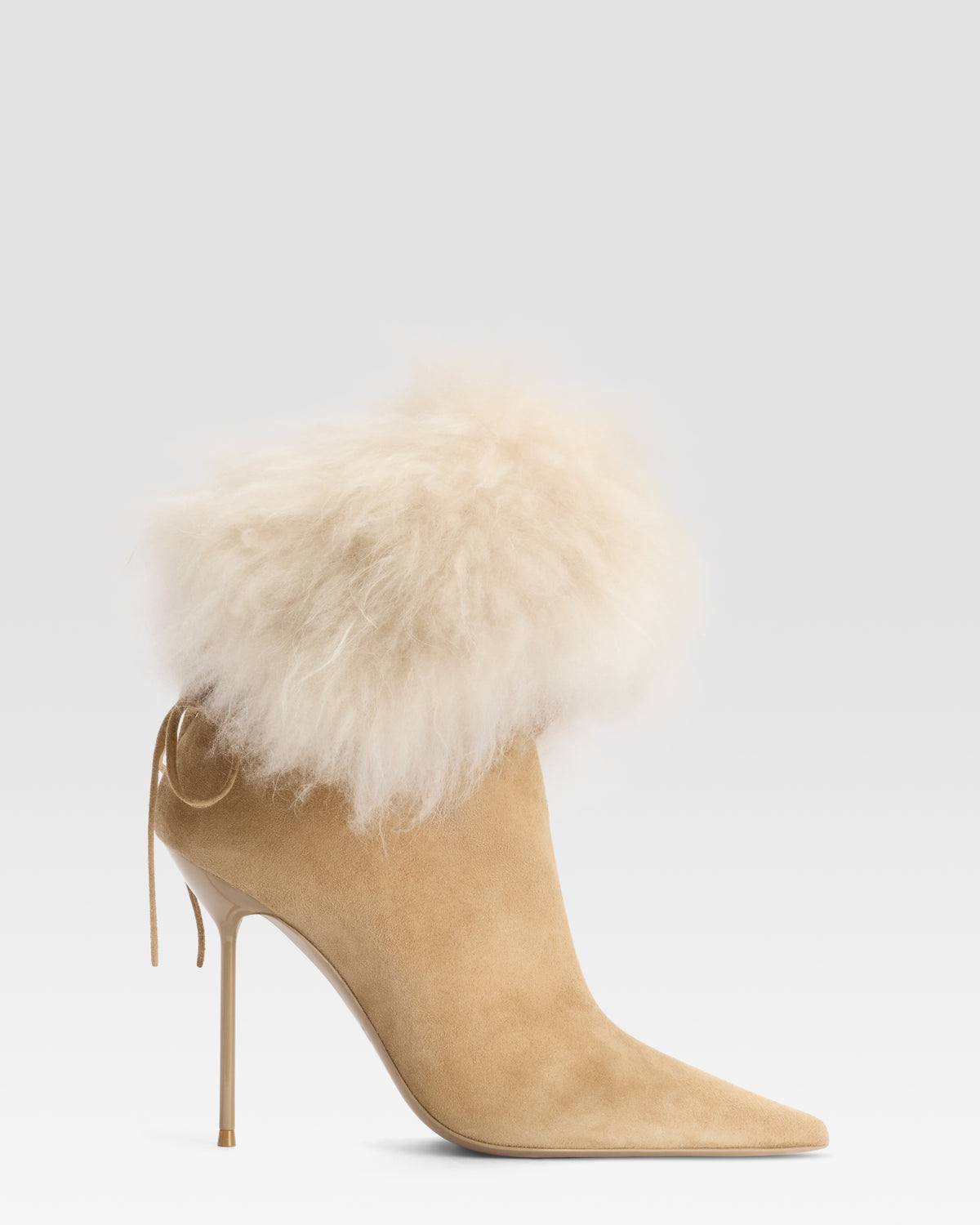 VELOURSLEDER ANKLE BOOT MIT WEICHEM FELL GEFUTTERT