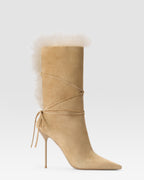 VELOURSLEDER ANKLE BOOT MIT WEICHEM FELL GEFUTTERT