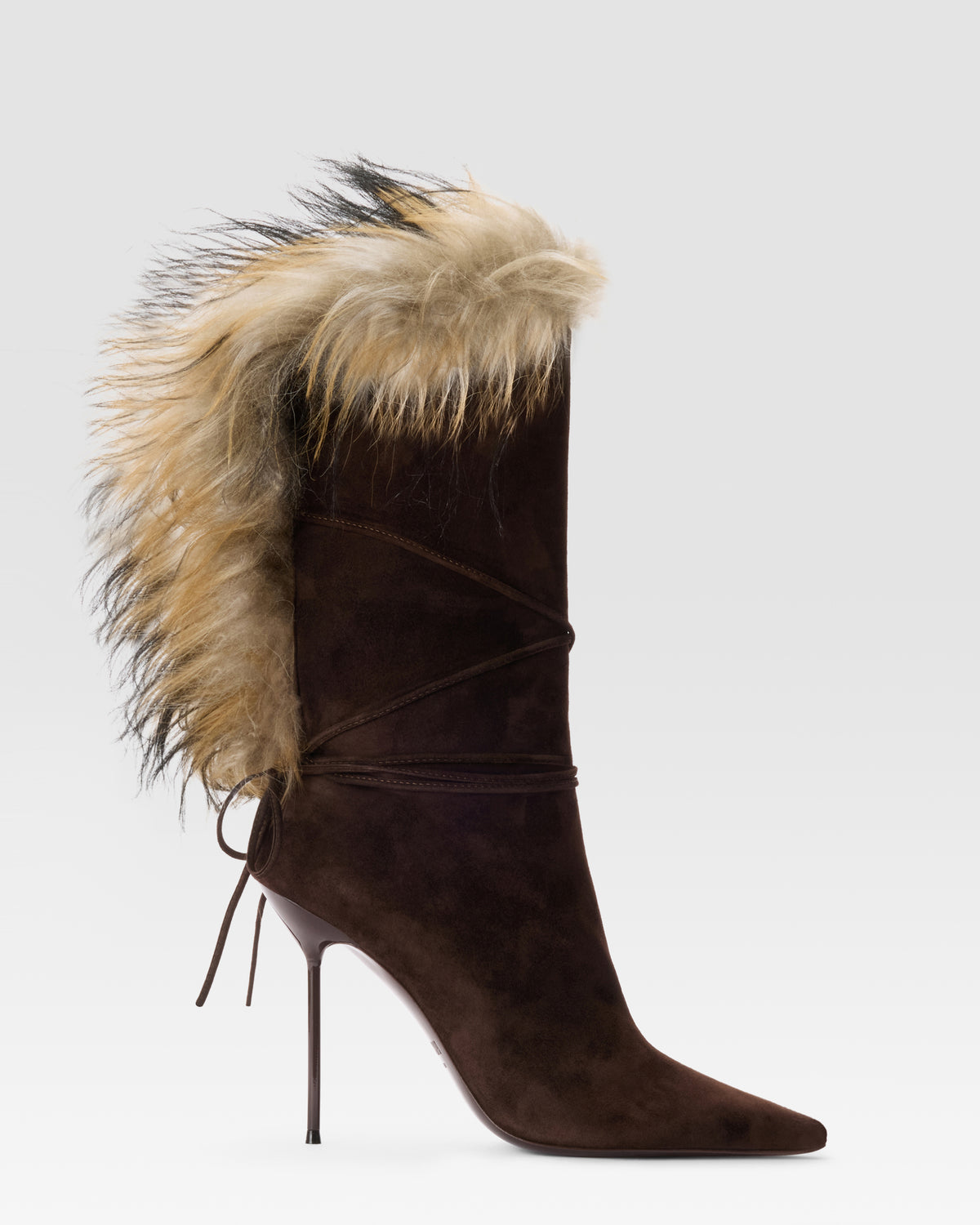 VELOURSLEDER ANKLE BOOT MIT WEICHEM FELL GEFUTTERT