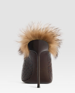 SABOT DE PIEL ESTAMPA COCODRILO CON INSERCION DE SHEARLING