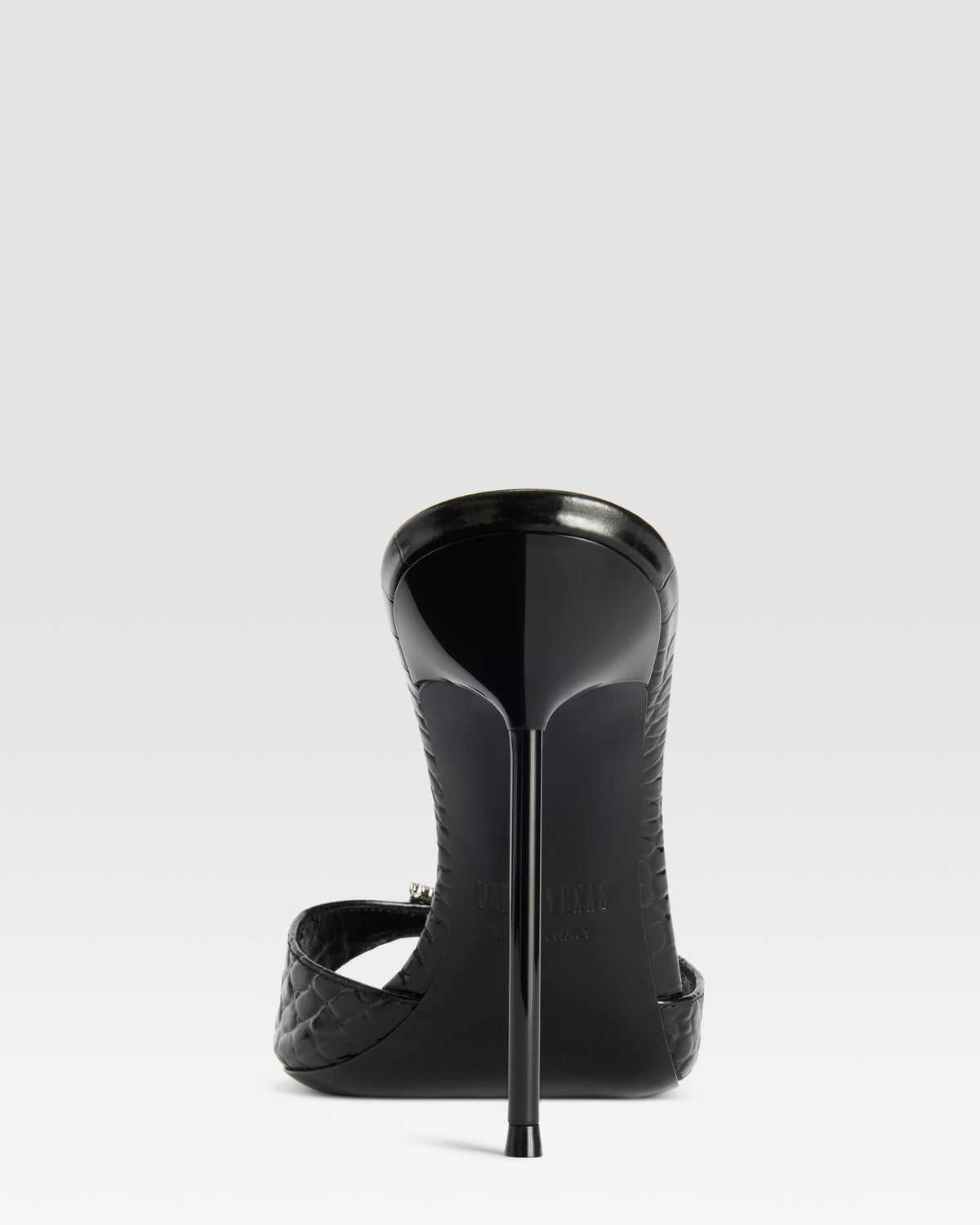 MULE DE PIEL ESTAMPA COCODRILO CON HEBILLA JOYA