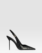 SLINGBACK DE PIEL ESTAMPA COCODRILO CON HEBILLA JOYA
