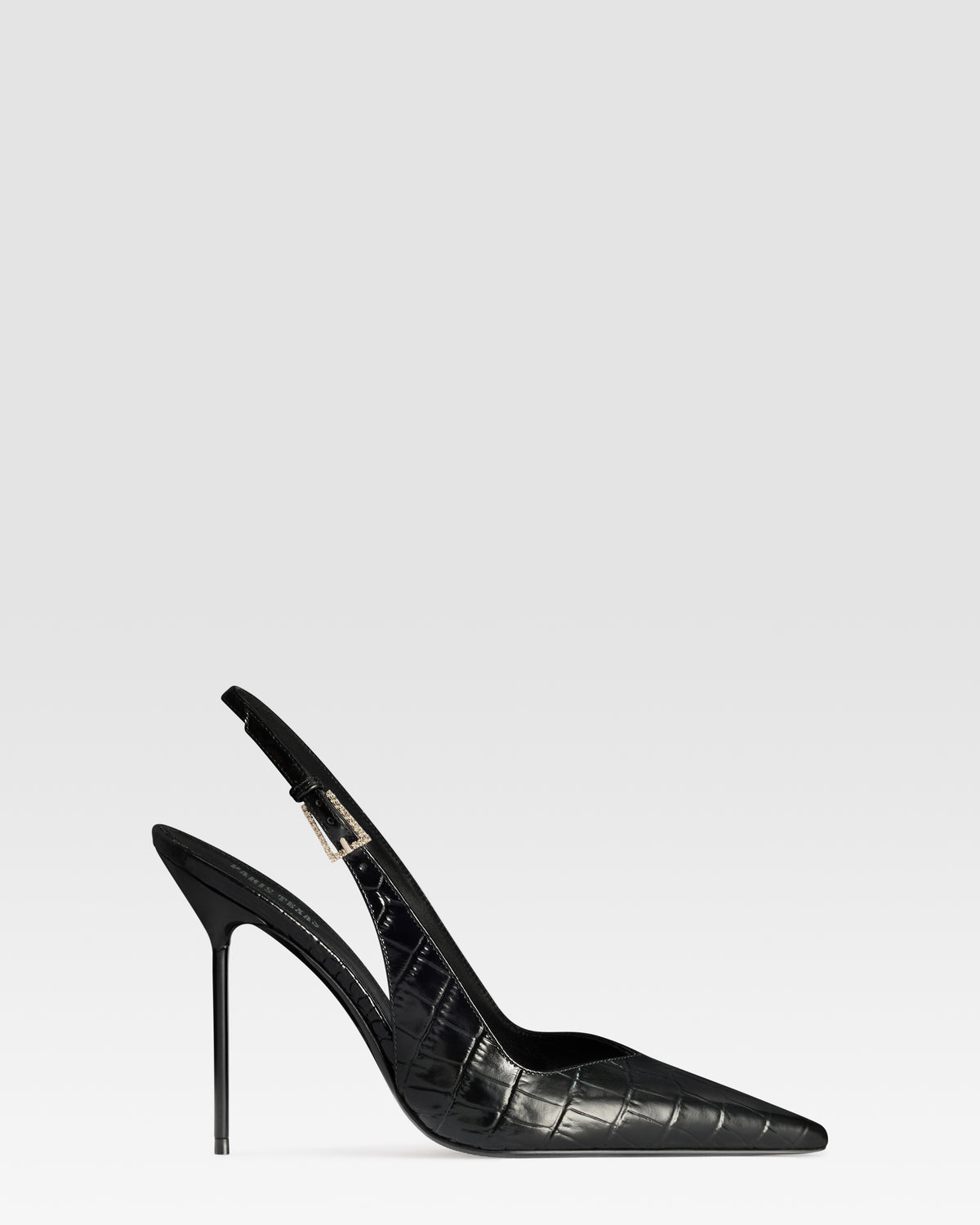 SLINGBACK DE PIEL ESTAMPA COCODRILO CON HEBILLA JOYA